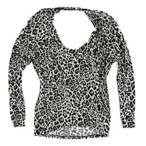 Express Leopard Print Vintage Open Back Rayon Blouse - Size XS